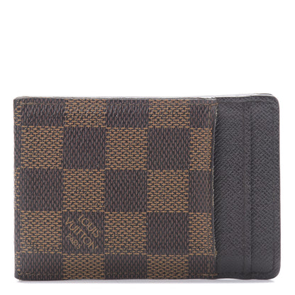 Louis Vuitton Damier Ebene Pince Card Holder Bill Clip 1 of 8