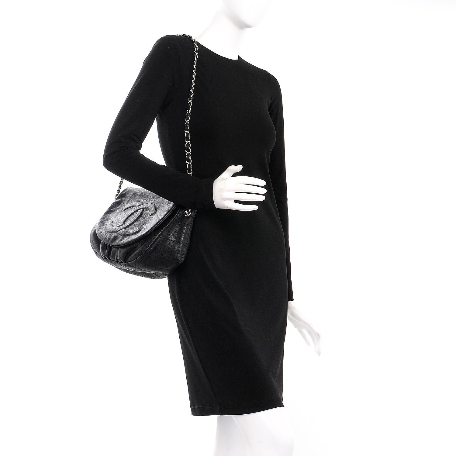 Chanel Caviar Half Moon Large Flap Black 2 of 9