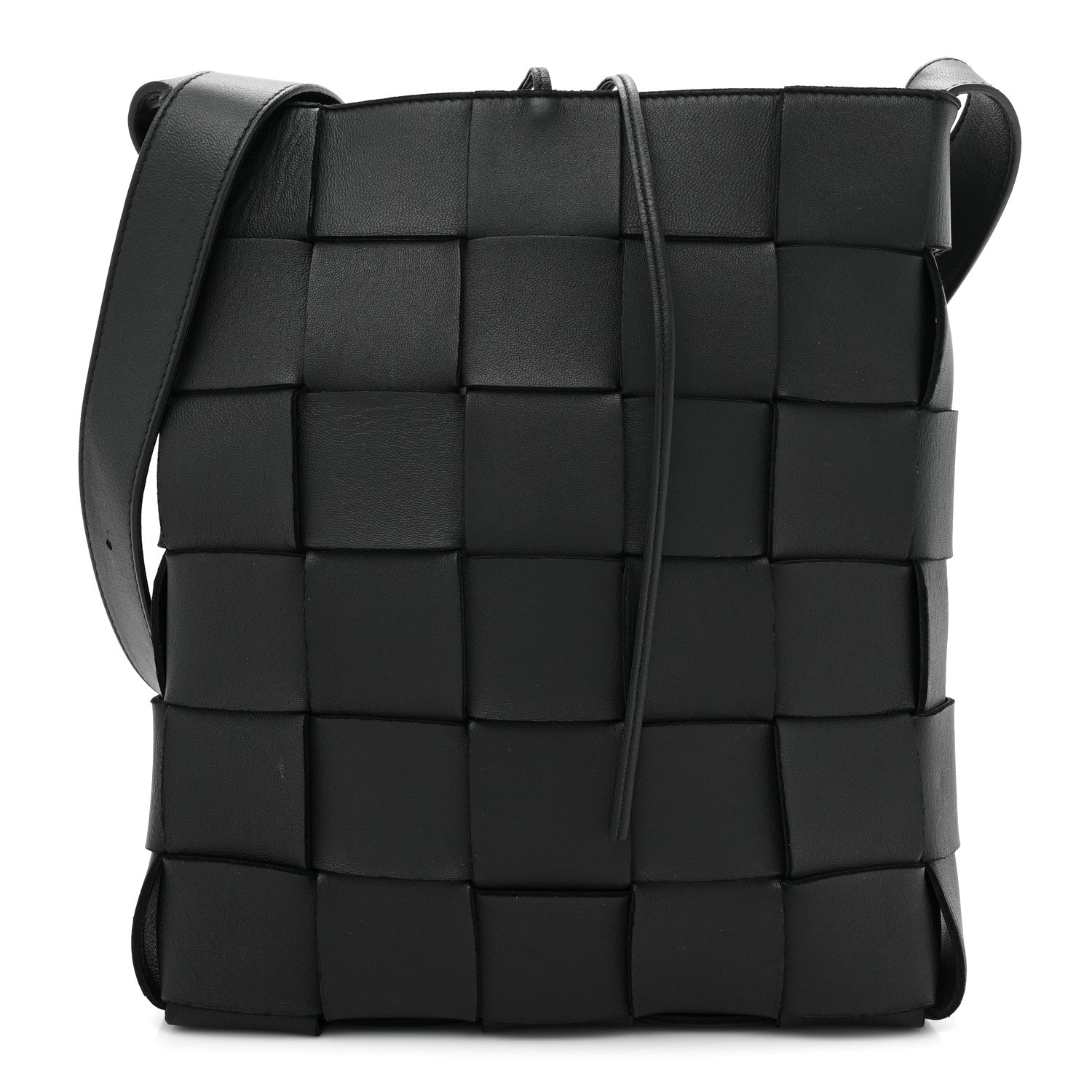 Bottega Veneta Lambskin Maxi Intrecciato Cassette Messenger Black 1 of 8