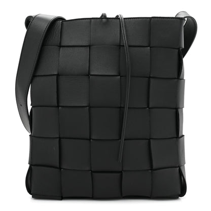 Bottega Veneta Lambskin Maxi Intrecciato Cassette Messenger Black 1 of 8