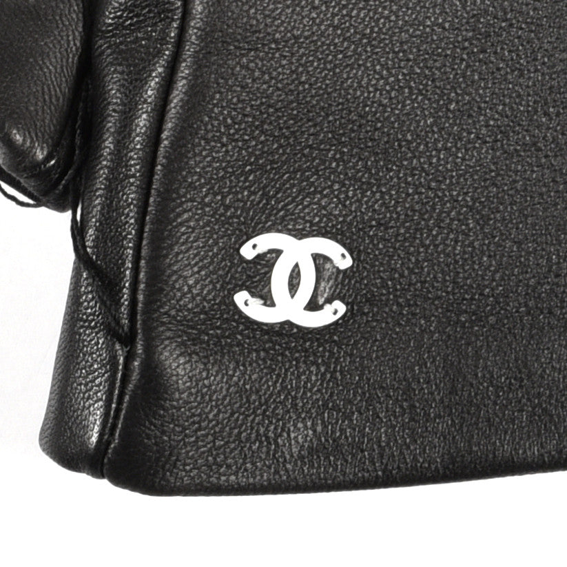 Lambskin CC Gloves 7 Black White