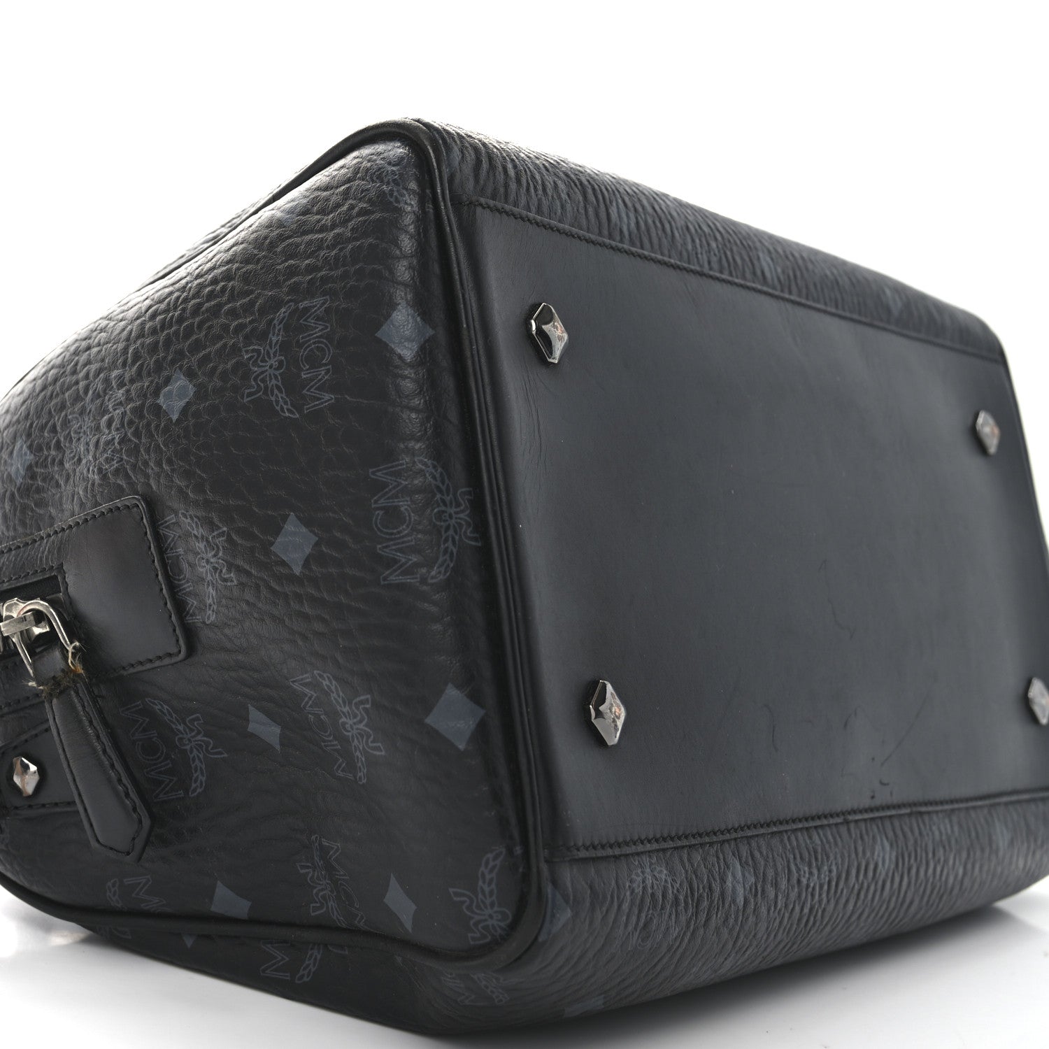 MCM Visetos Heritage Medium Boston Bag Black 8 of 9