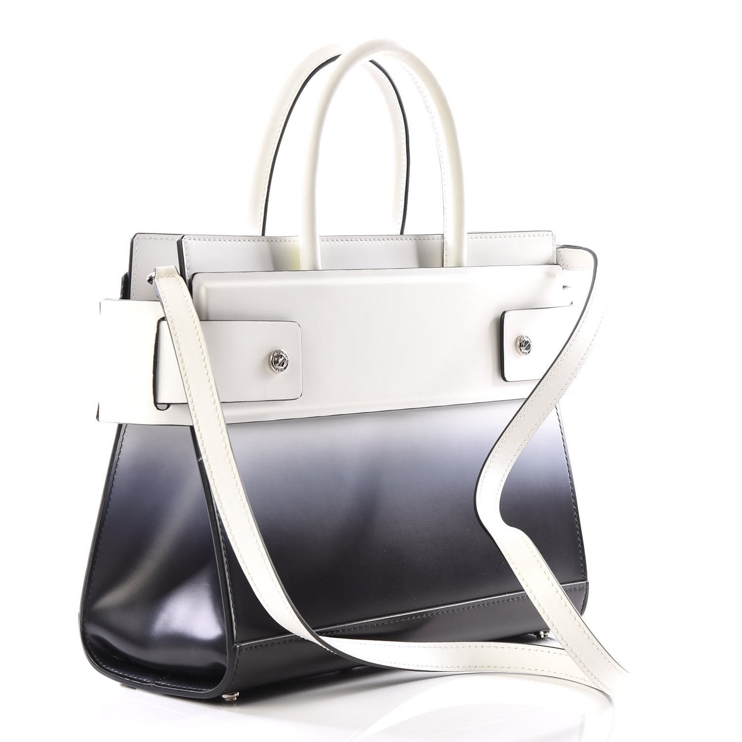 Smooth Calfskin Small Degrade Horizon Satchel White Purple