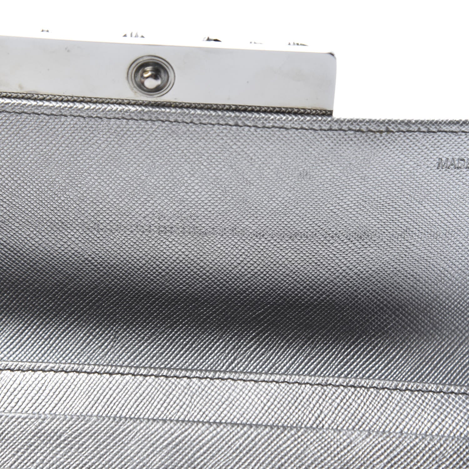 Prada Metallic Saffiano Stones Continental Wallet Silver 9 of 15