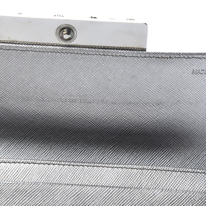 Prada Metallic Saffiano Stones Continental Wallet Silver 9 of 15