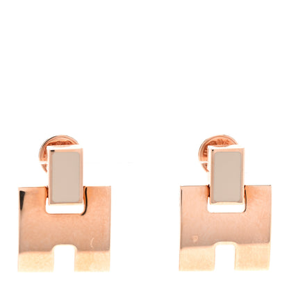 Hermes Rose Gold Lacquer Eileen Earrings Etoupe 1 of 4