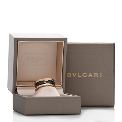 Bulgari 18K Rose Gold Black Ceramic B.Zero1 Two-Band Ring 56 7.5 5 of 5