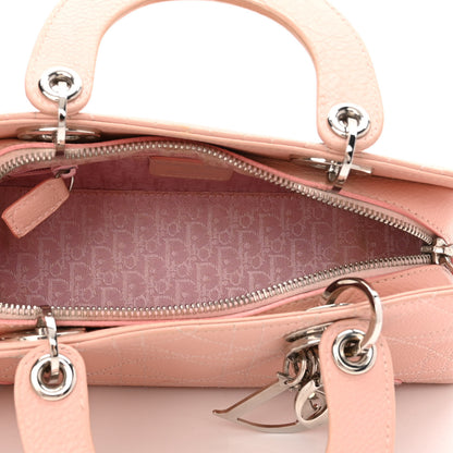 Christian Dior Calfskin Cannage Stitched Small East West Lady Dior Rose Clair 5 of 11