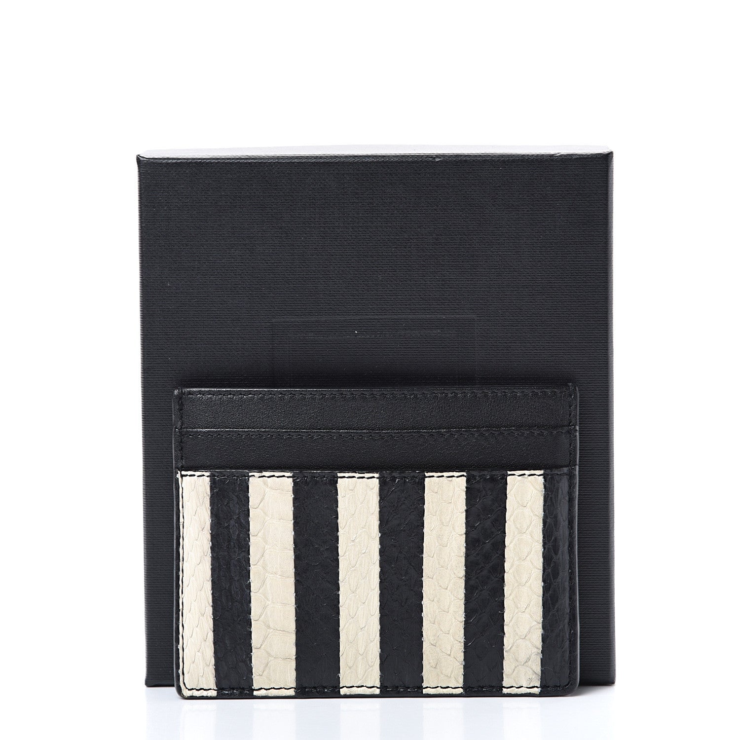 Saint Laurent Elaphe Striped Card Case Black 7 of 7