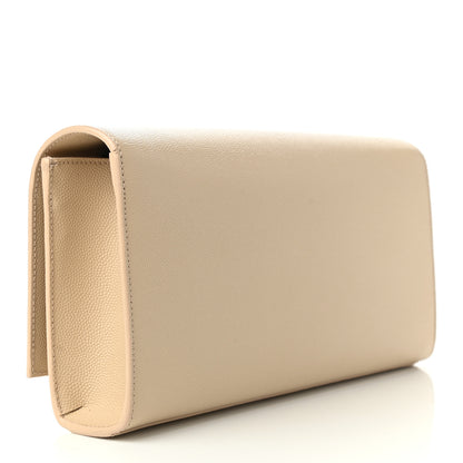 Saint Laurent Grain De Poudre Classic Monogram Cassandre Clutch Nude Powder 2 of 6