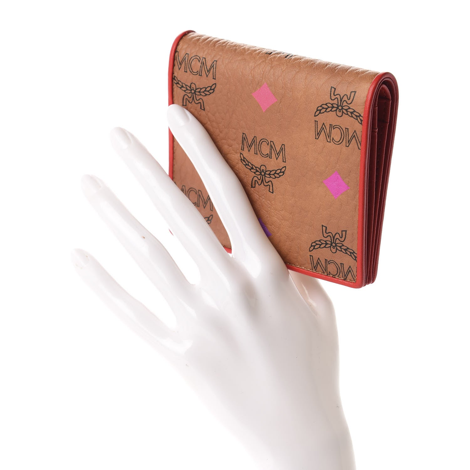 MCM Skyoptic Visetos ID Wallet Spectrum Diamond Cognac 2 of 7