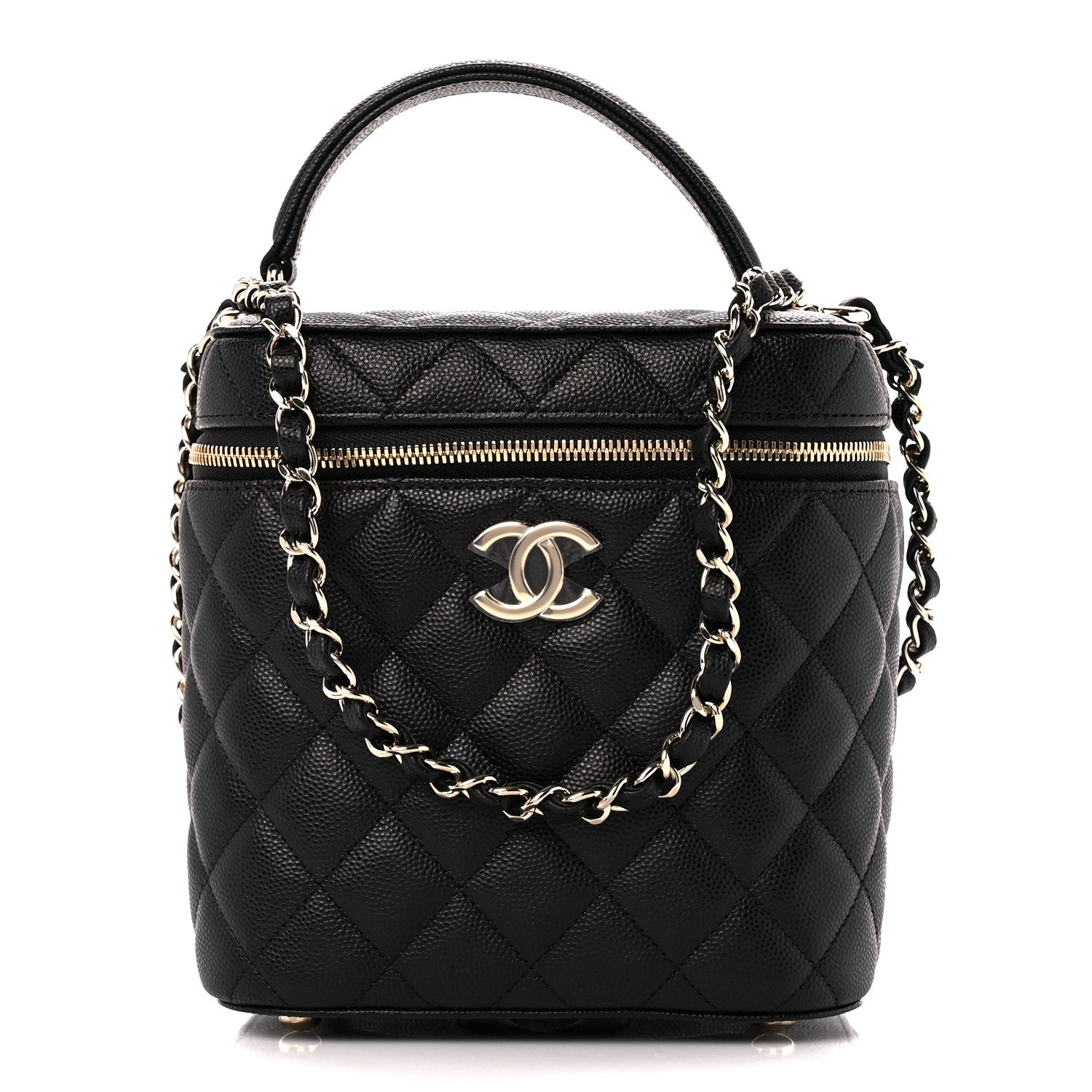 Chanel Caviar Quilted Small Top Handle Vanity Case With Chain Black 1 of 12