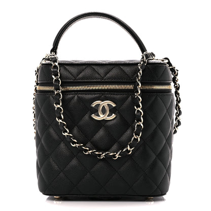 Chanel Caviar Quilted Small Top Handle Vanity Case With Chain Black 1 of 12