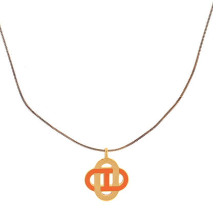 Hermes Lacquer Isatis Necklace Orange 3 of 6