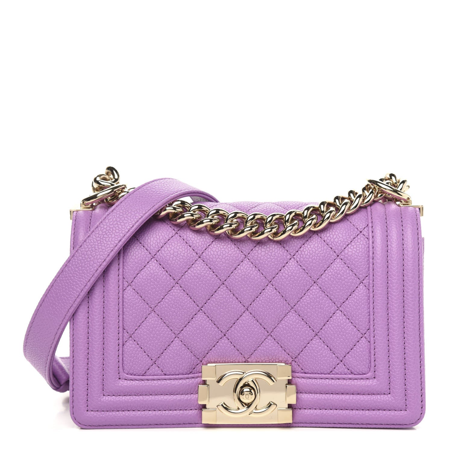 Chanel Caviar Quilted Small Boy Flap Violet 1 of 10