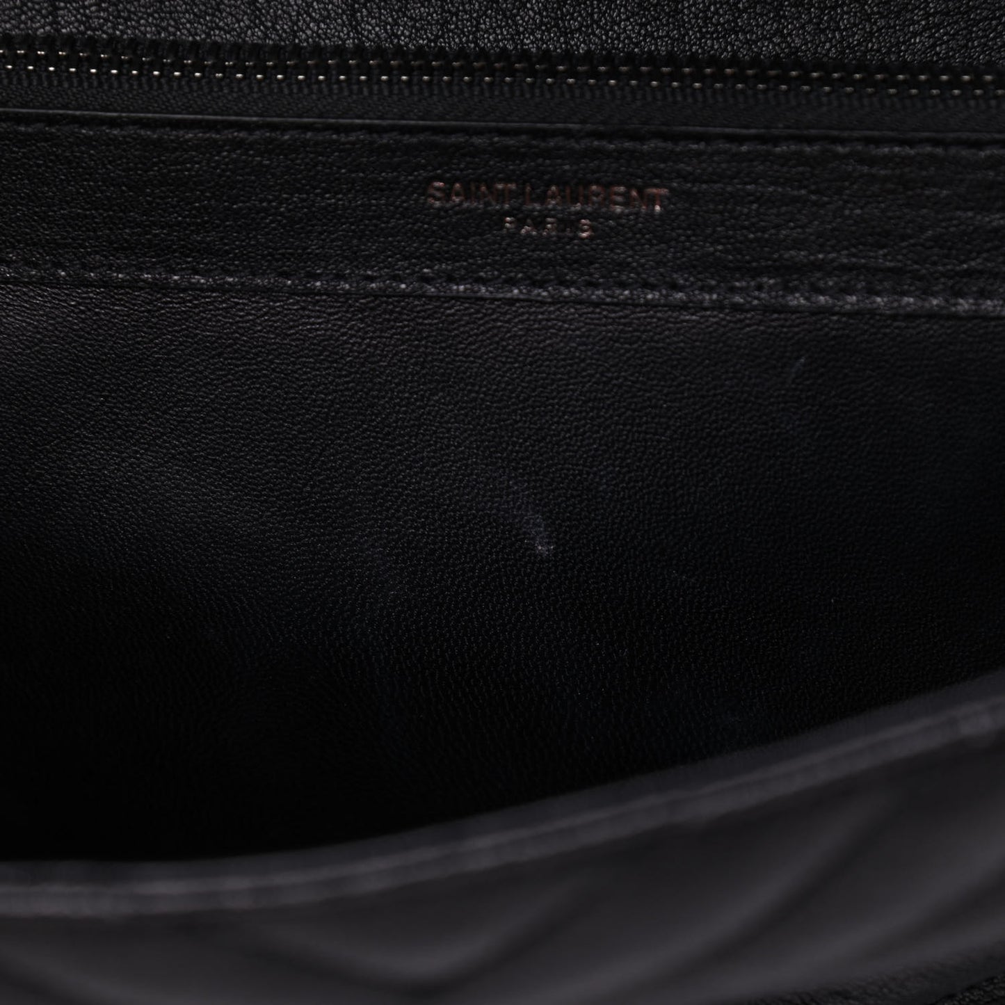 Sheepskin Matelasse Chevron Monogram Large College Satchel Black
