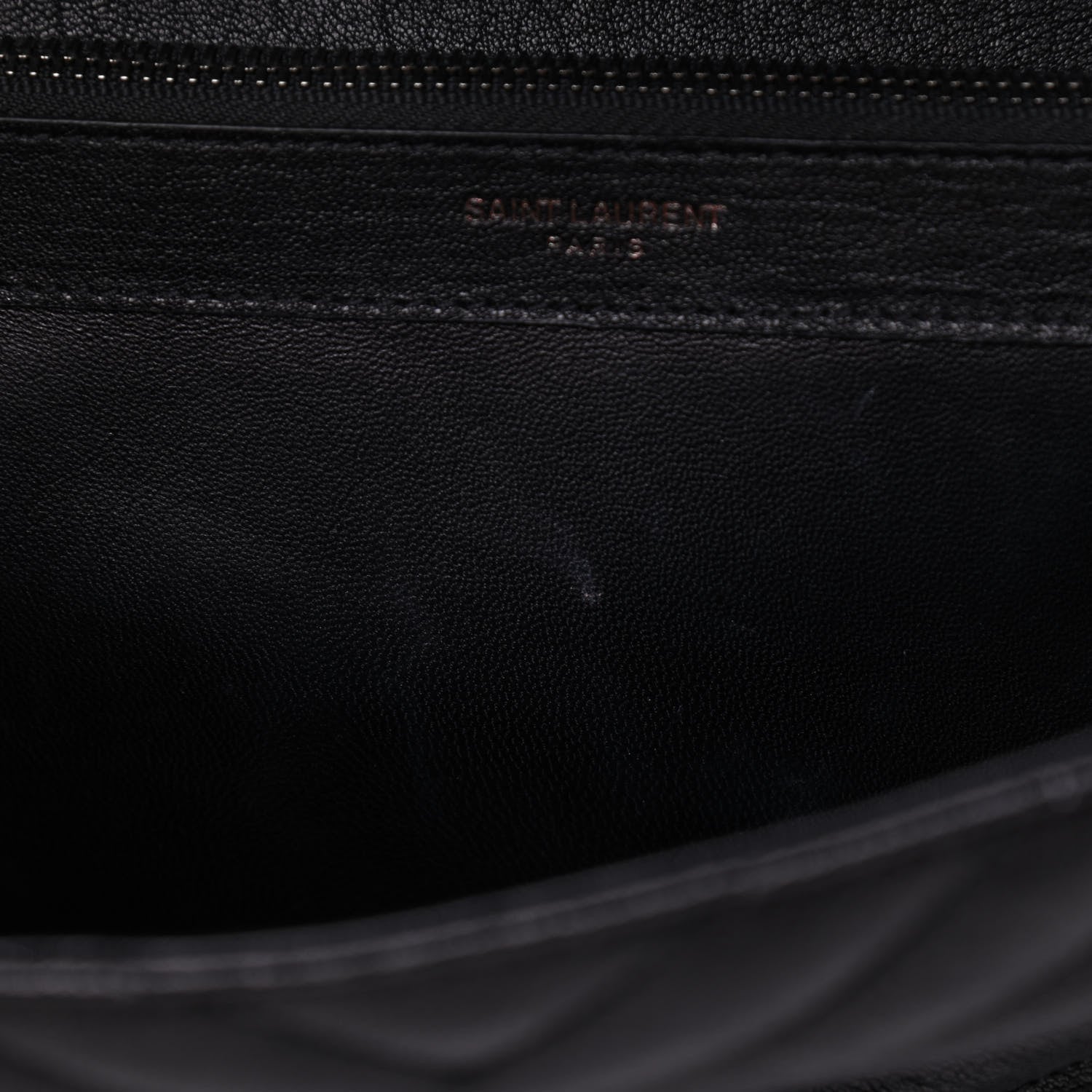 Saint Laurent Sheepskin Matelasse Chevron Monogram Large College Satchel Black 8 of 11