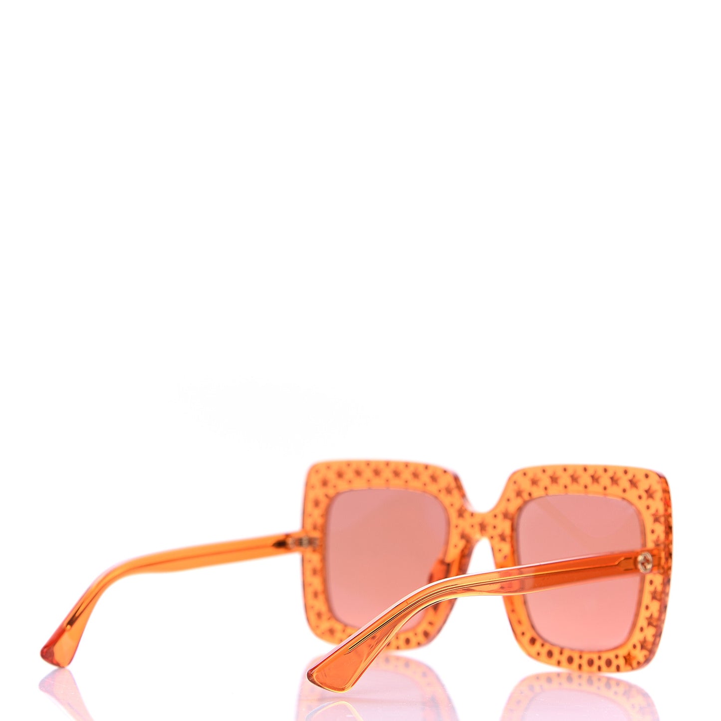 Acetate Crystal Oversize Sunglasses GG0148S Orange