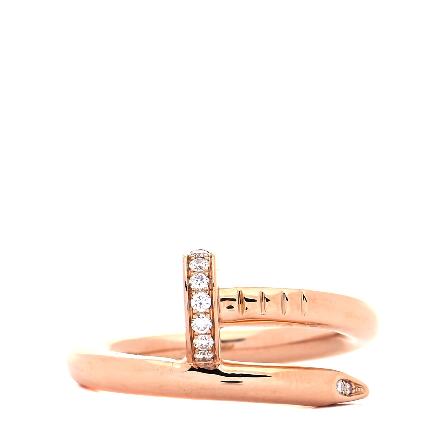 18K Pink Gold Diamond Juste Un Clou Ring 50 5.25