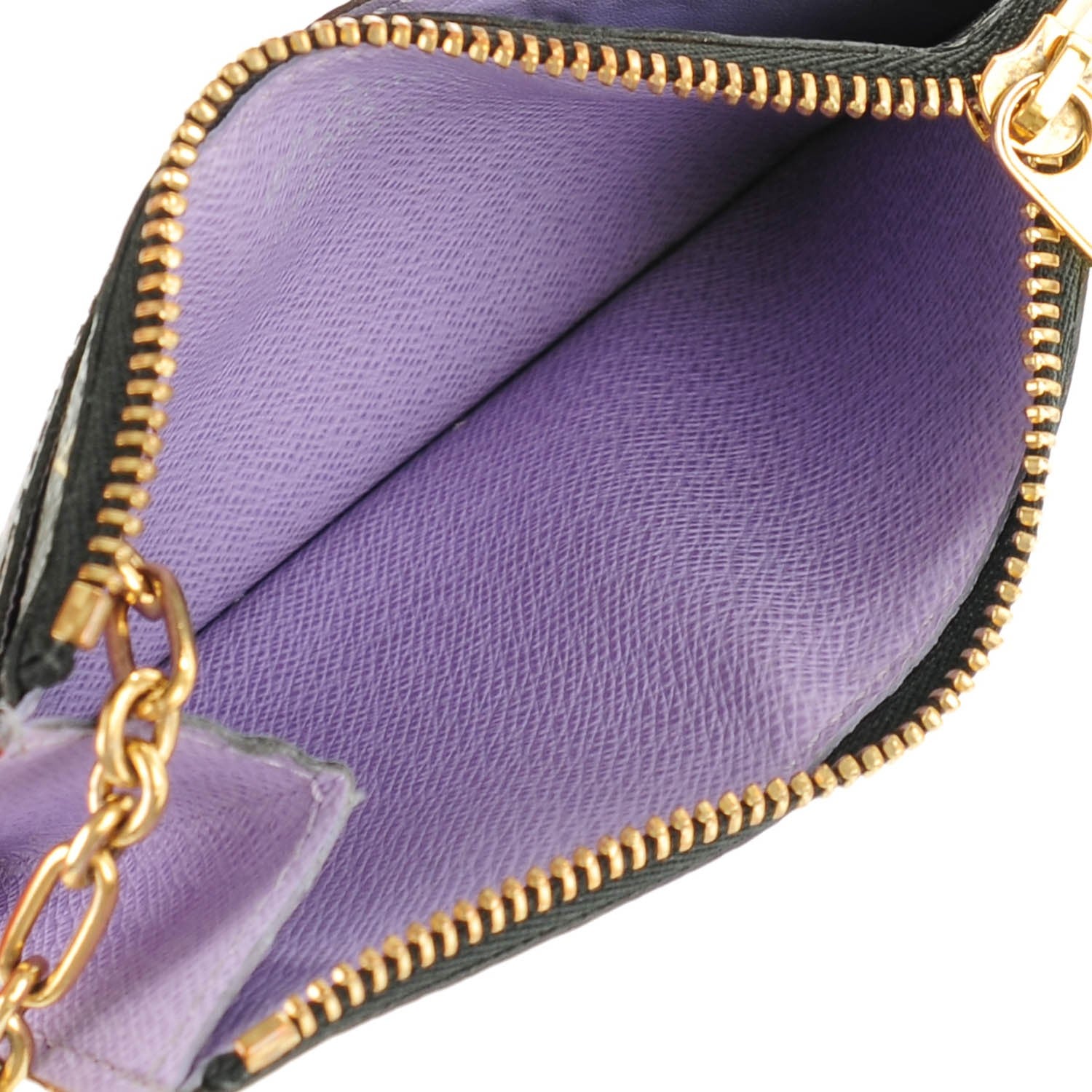 Louis Vuitton Monogram Multicolor Key Pouch Black Violet 5 of 7