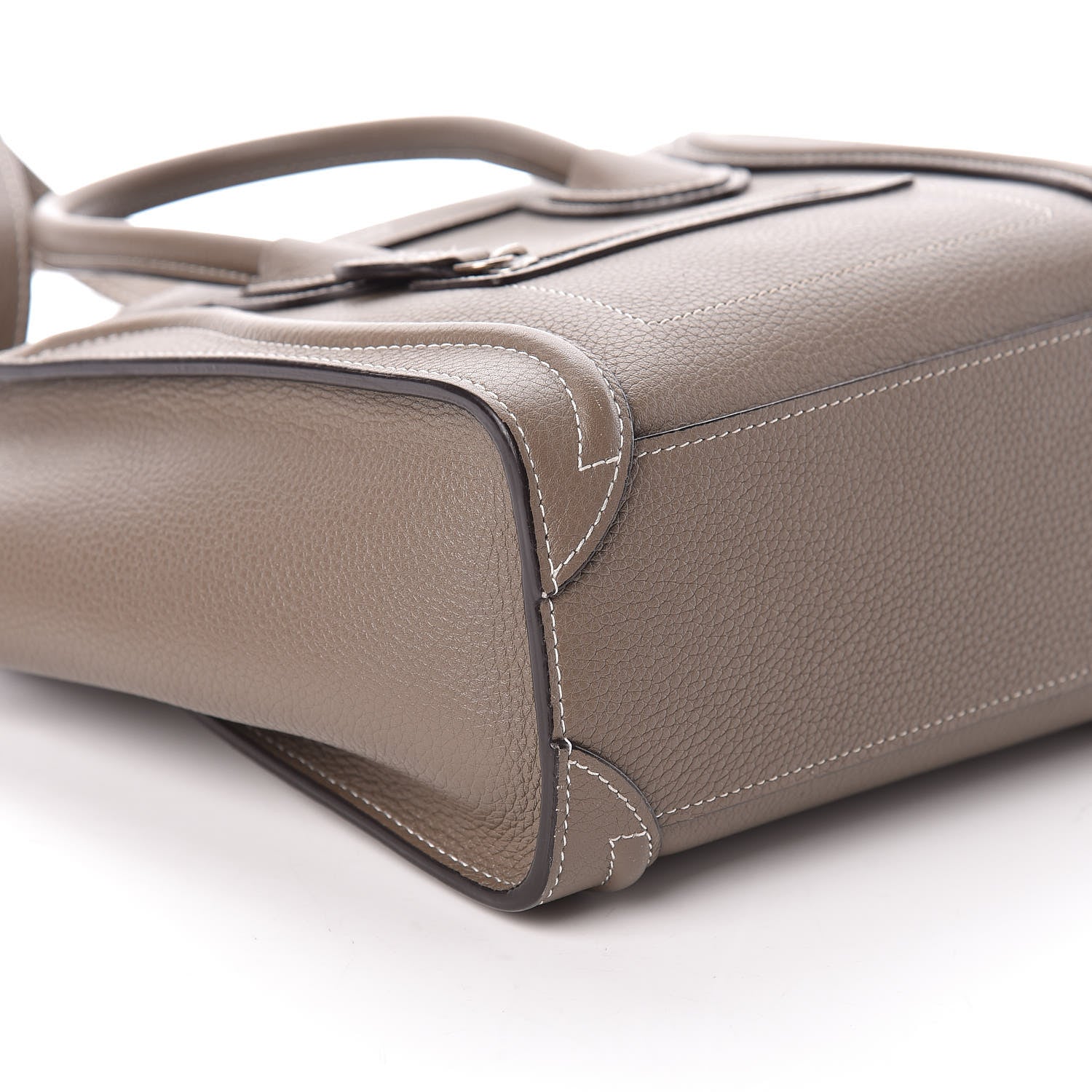 Celine Drummed Calfskin Nano Luggage Souris 8 of 10