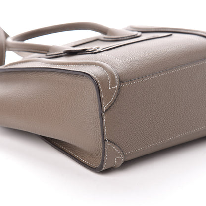 Celine Drummed Calfskin Nano Luggage Souris 8 of 10