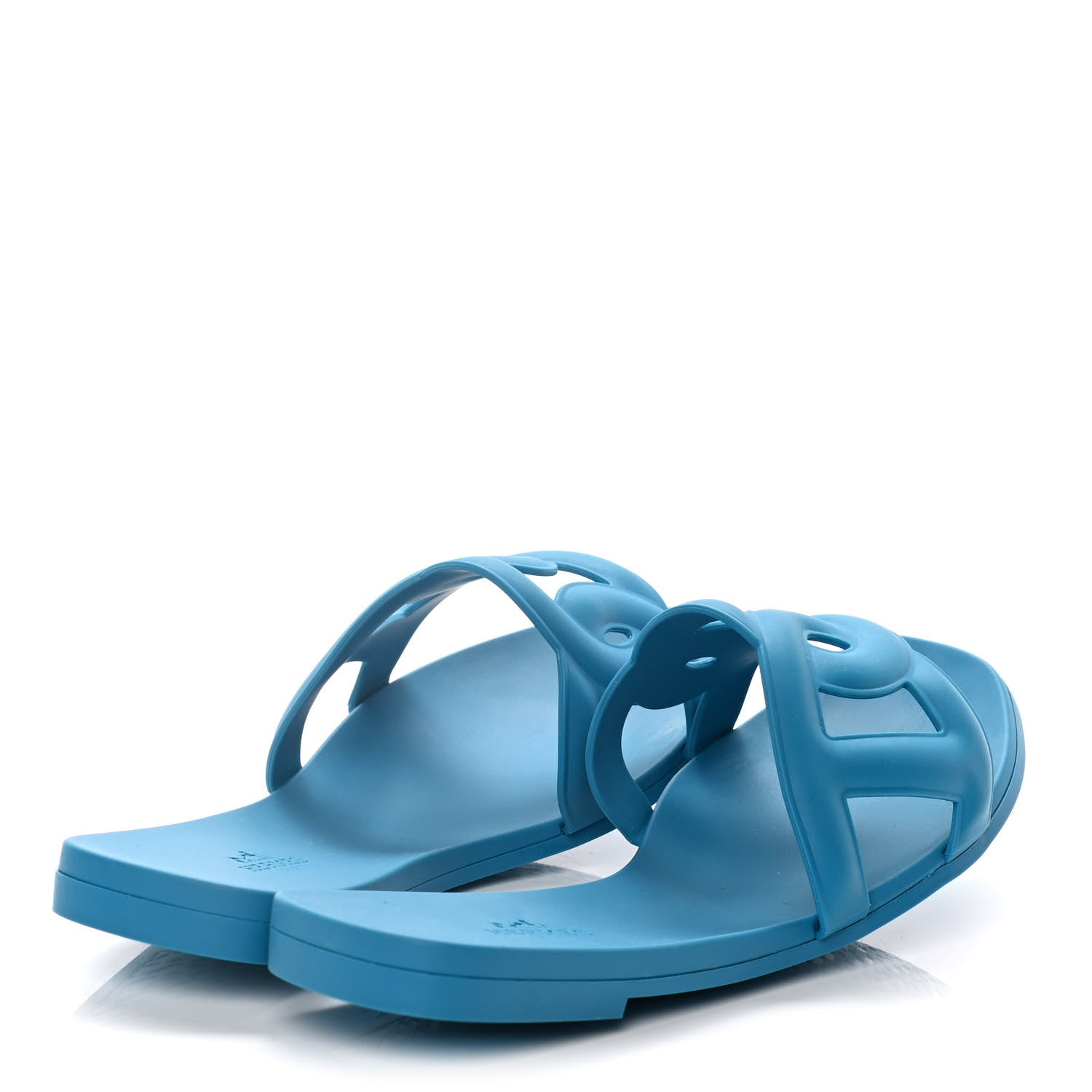 Hermes Rubber Aloha Sandals 37 Bleu Vif 4 of 11