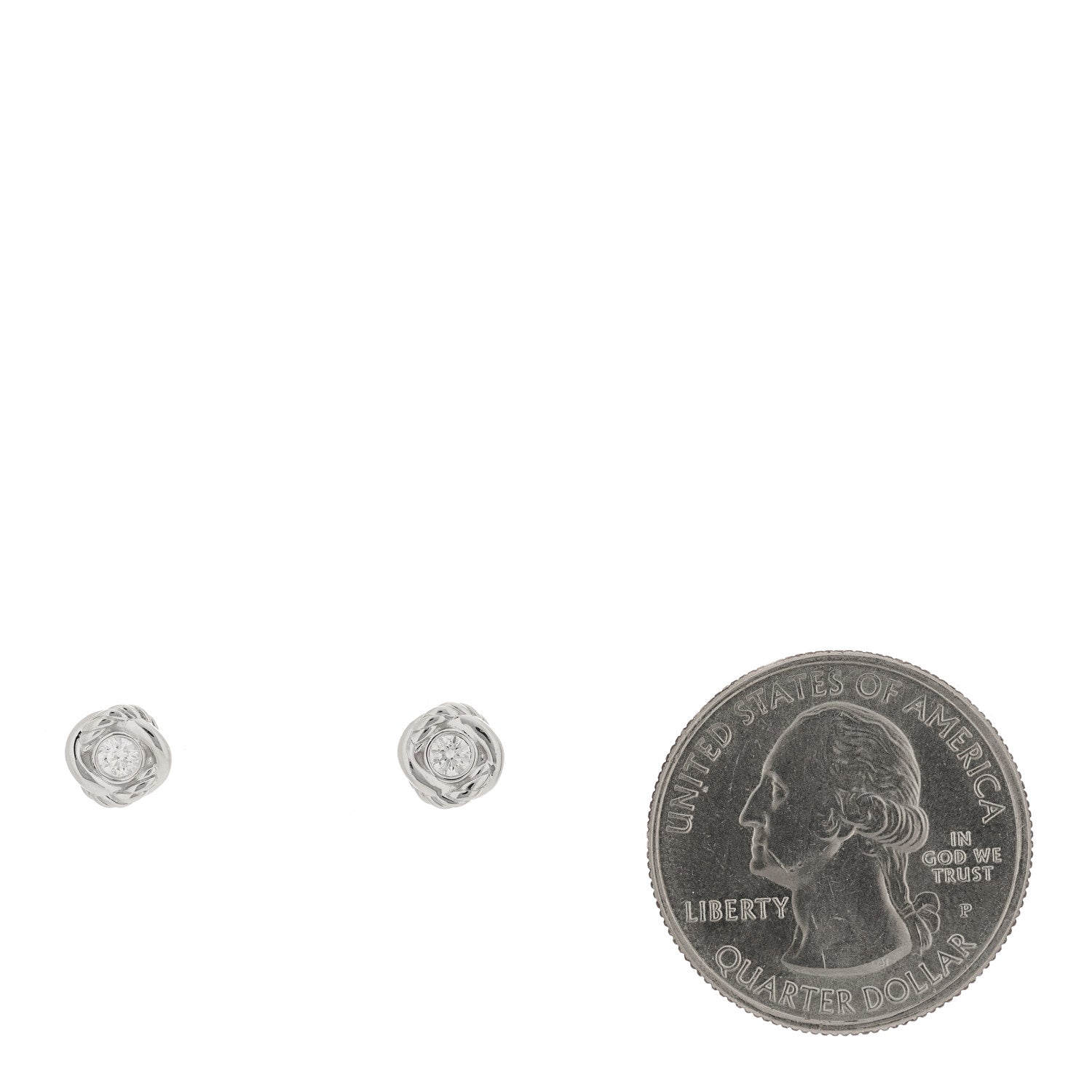David Yurman 18K White Gold Diamond Infinity Earrings 2 of 4