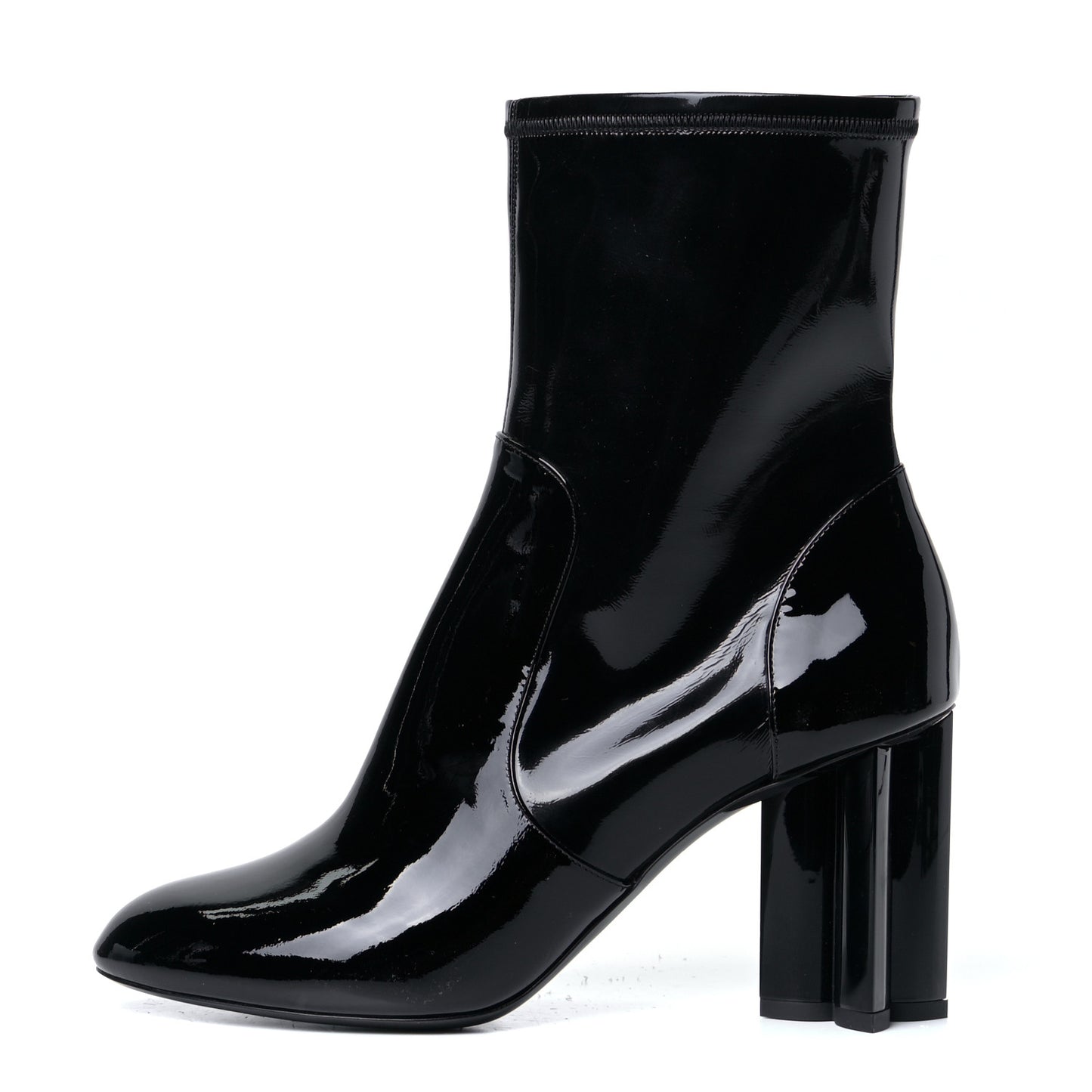 Patent Silhouette Ankle Boots 40 Black