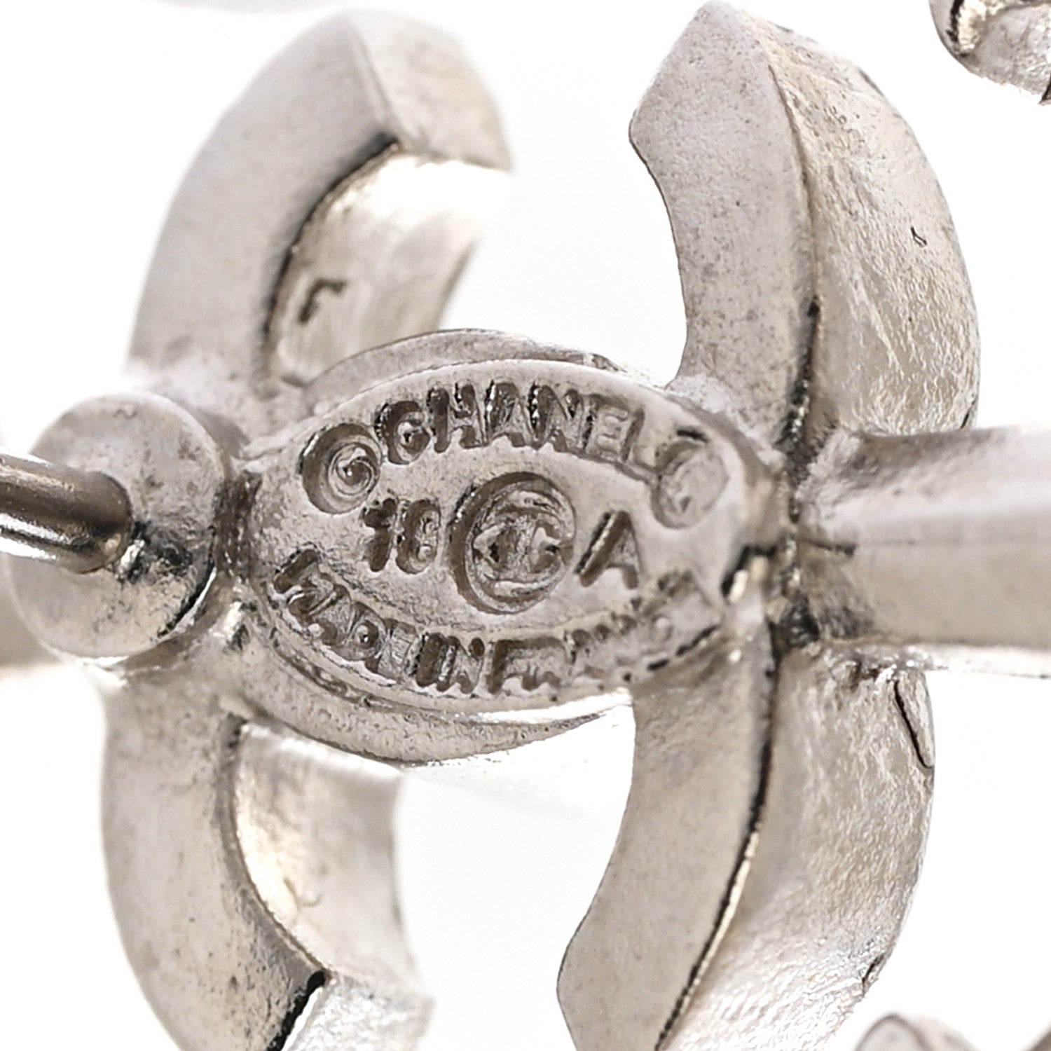 Chanel Metal Anchor CC Earrings Silver 4 of 5