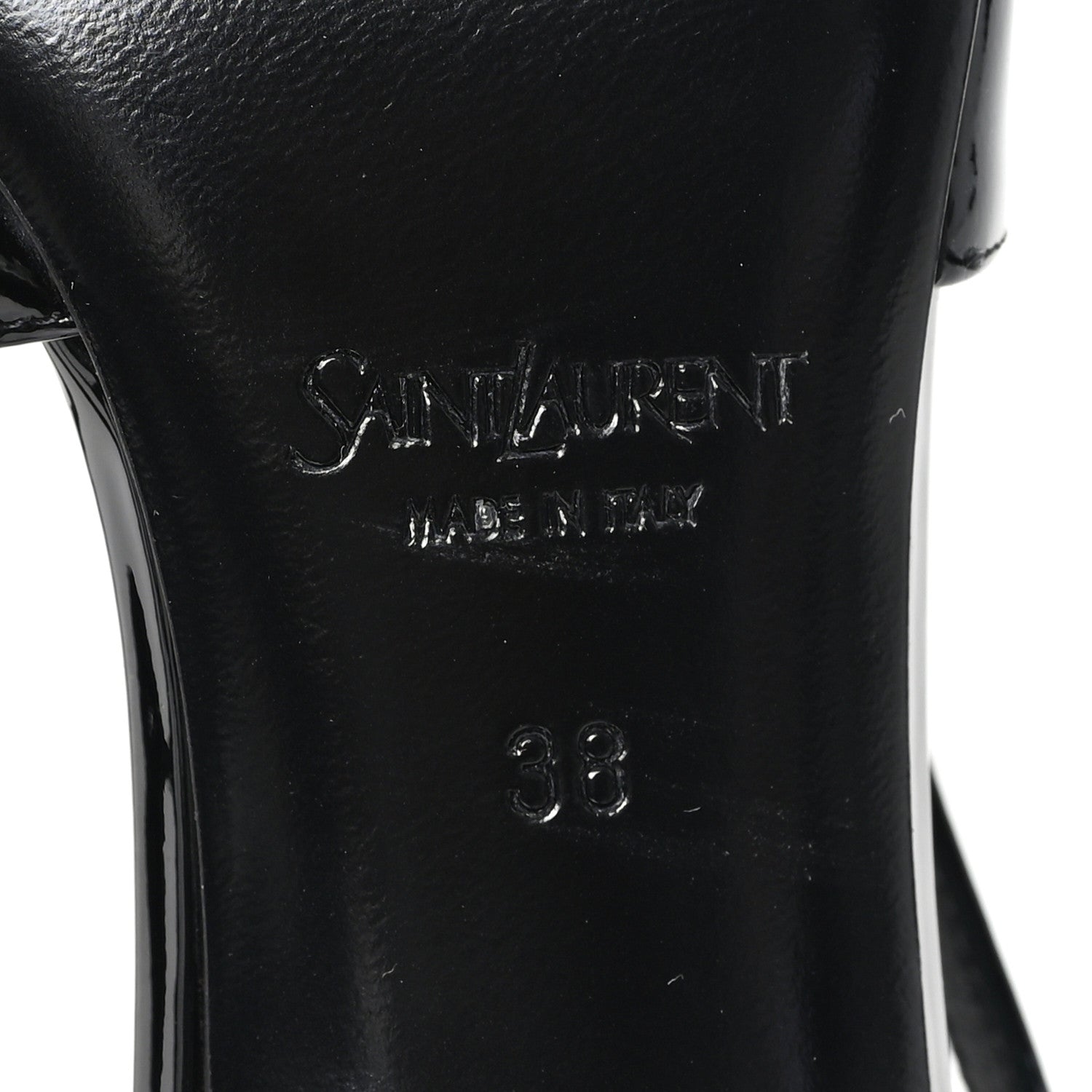 Saint Laurent Patent Calfskin Jacqueline 75 Slingback Pumps 38 Black 7 of 11