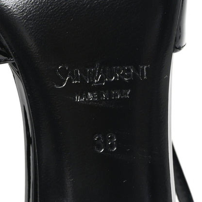 Saint Laurent Patent Calfskin Jacqueline 75 Slingback Pumps 38 Black 7 of 11