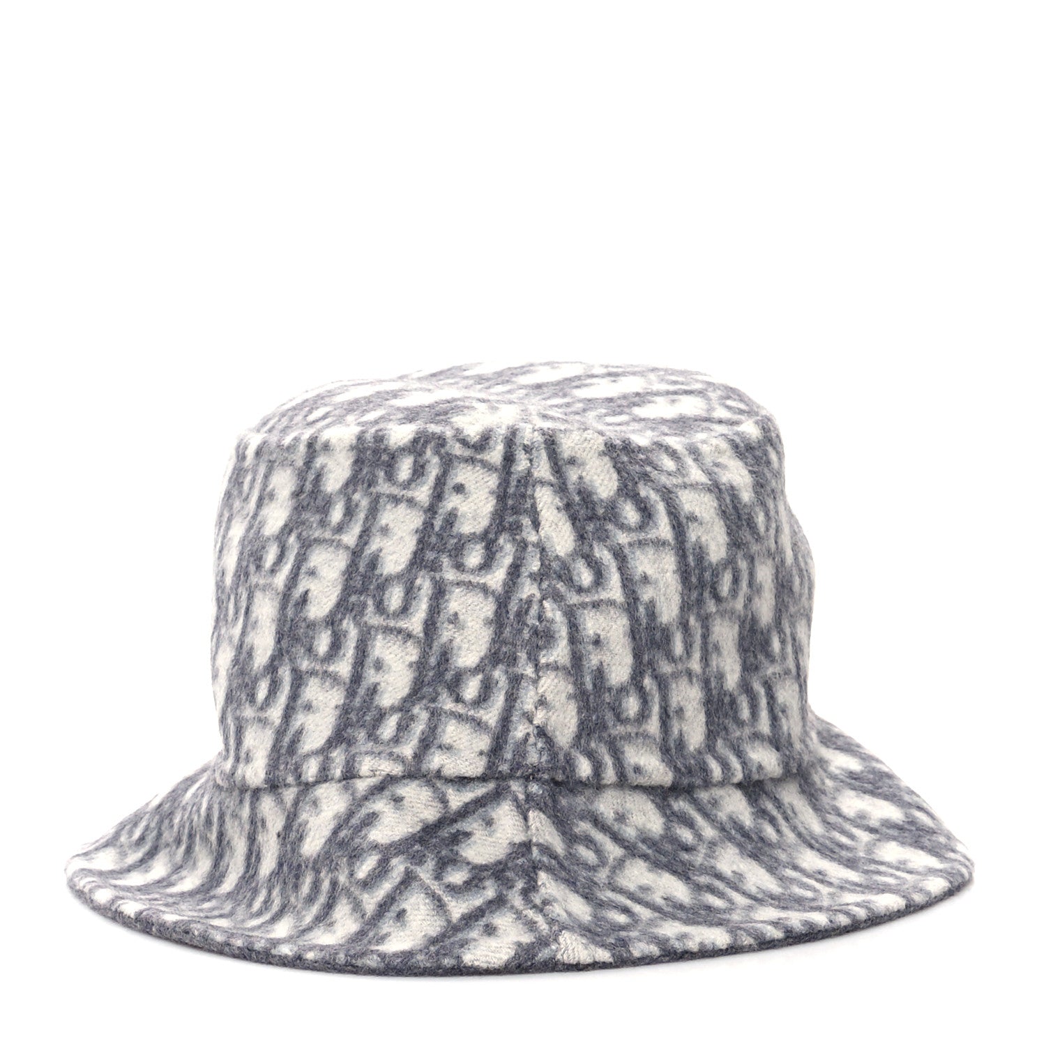 Christian Dior Wool Oblique Jacquard Bucket Hat Grey 5 of 6