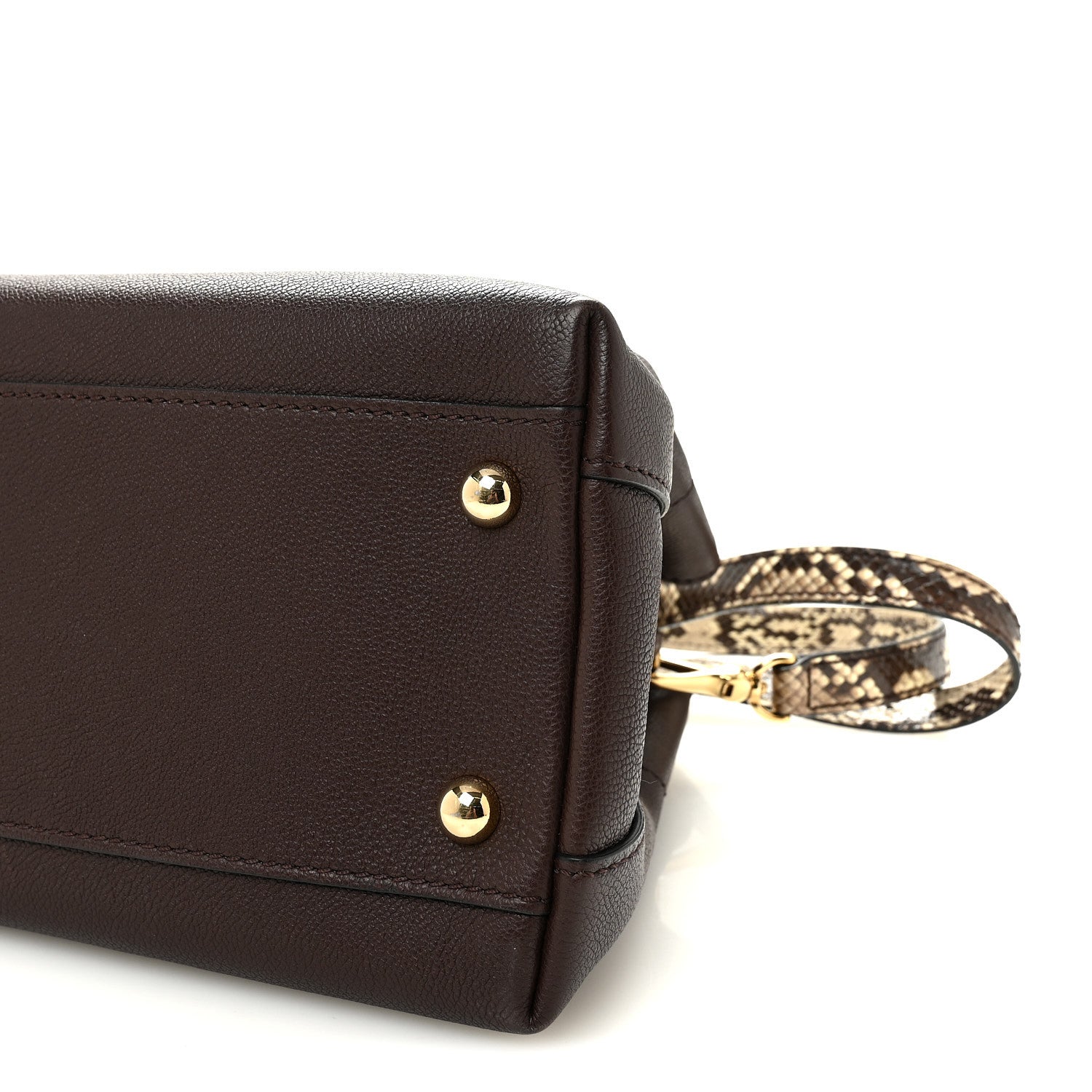 Burberry Grainy Calfskin Snakeskin Small Milton Satchel Brown