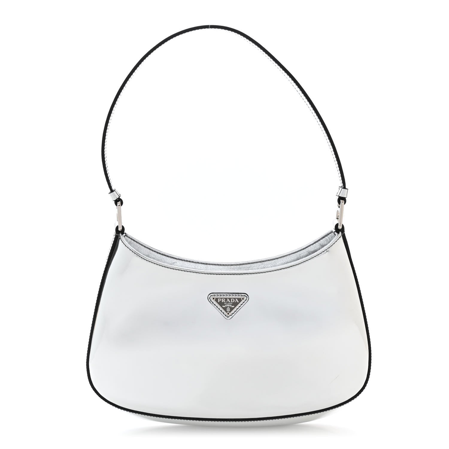Prada Spazzolato Cleo Shoulder Bag Argento 1 of 11