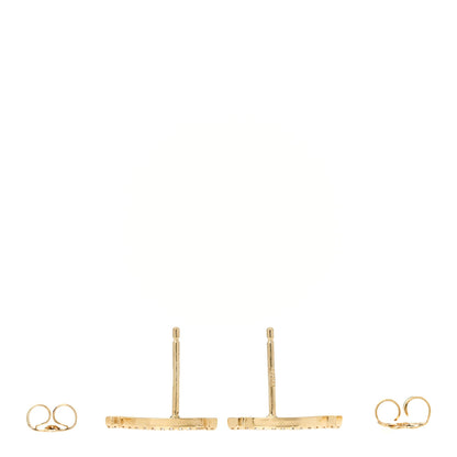 Tiffany 18K Yellow Gold Diamond T Smile Earrings 3 of 5