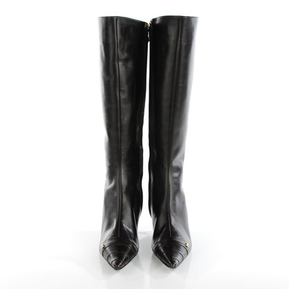 Chanel Calfskin CC Knee High Boots 39 Dark Brown 2 of 8