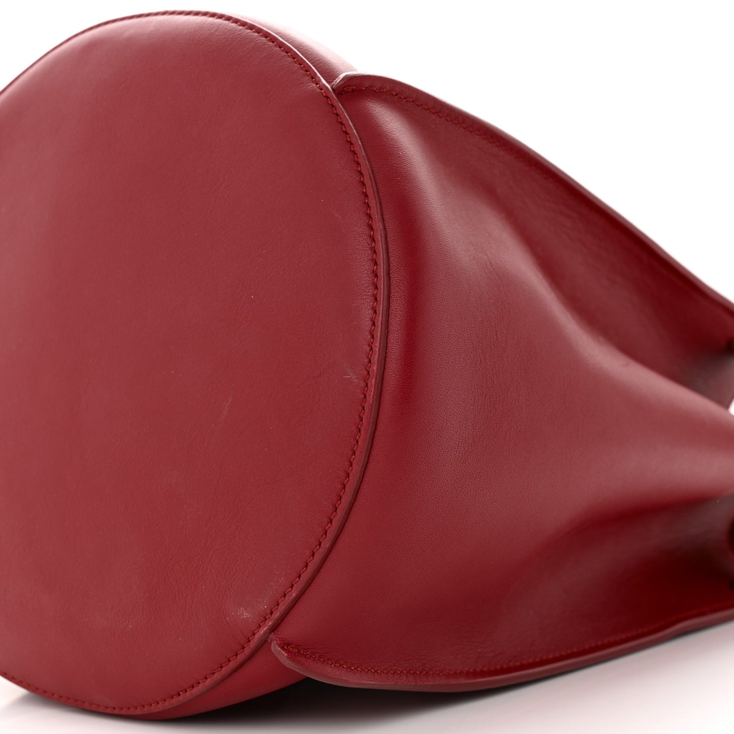 Supple Grained Calfskin Big Bag Bucket Red