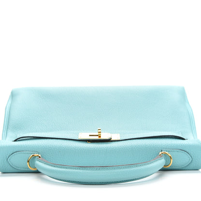 Hermes Togo Kelly Retourne 32 Bleu Atoll 9 of 40