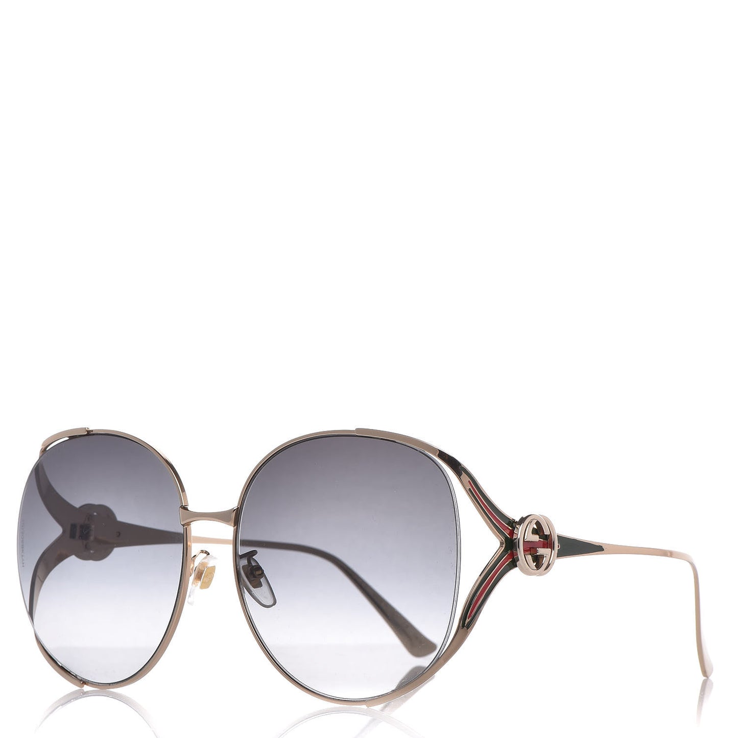 Metal Oversized Round Frame GG0225S Sunglasses Gold