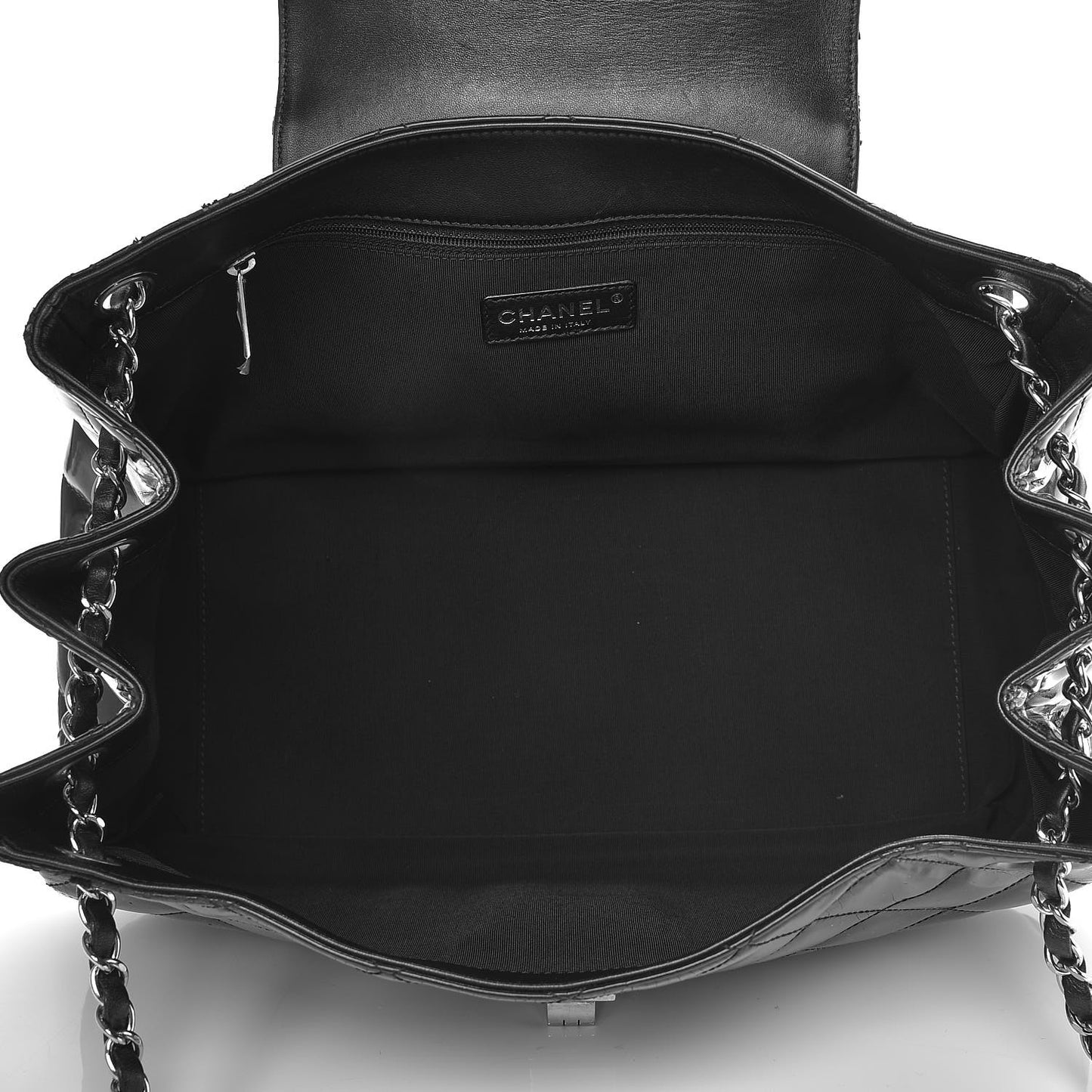 Vinyl Quilted Mademoiselle Accordion Flap Black