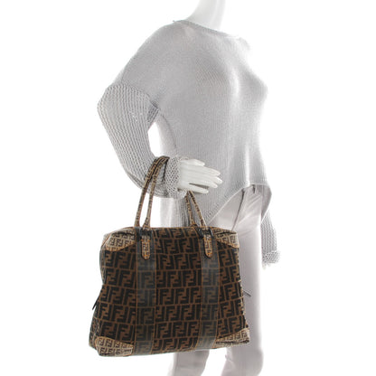 Fendi Zucca Zucchino Spalmati Large B Mix Tote Tobacco 3 of 10