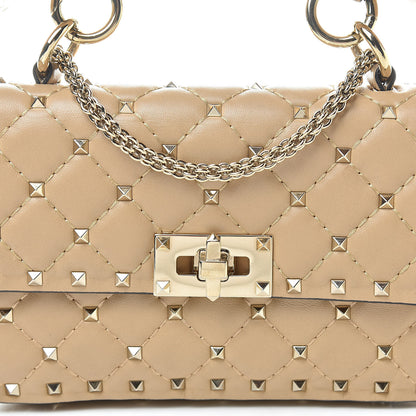 Valentino Garavani Nappa Small Rockstud Spike Shoulder Bag Camel Rose 7 of 11