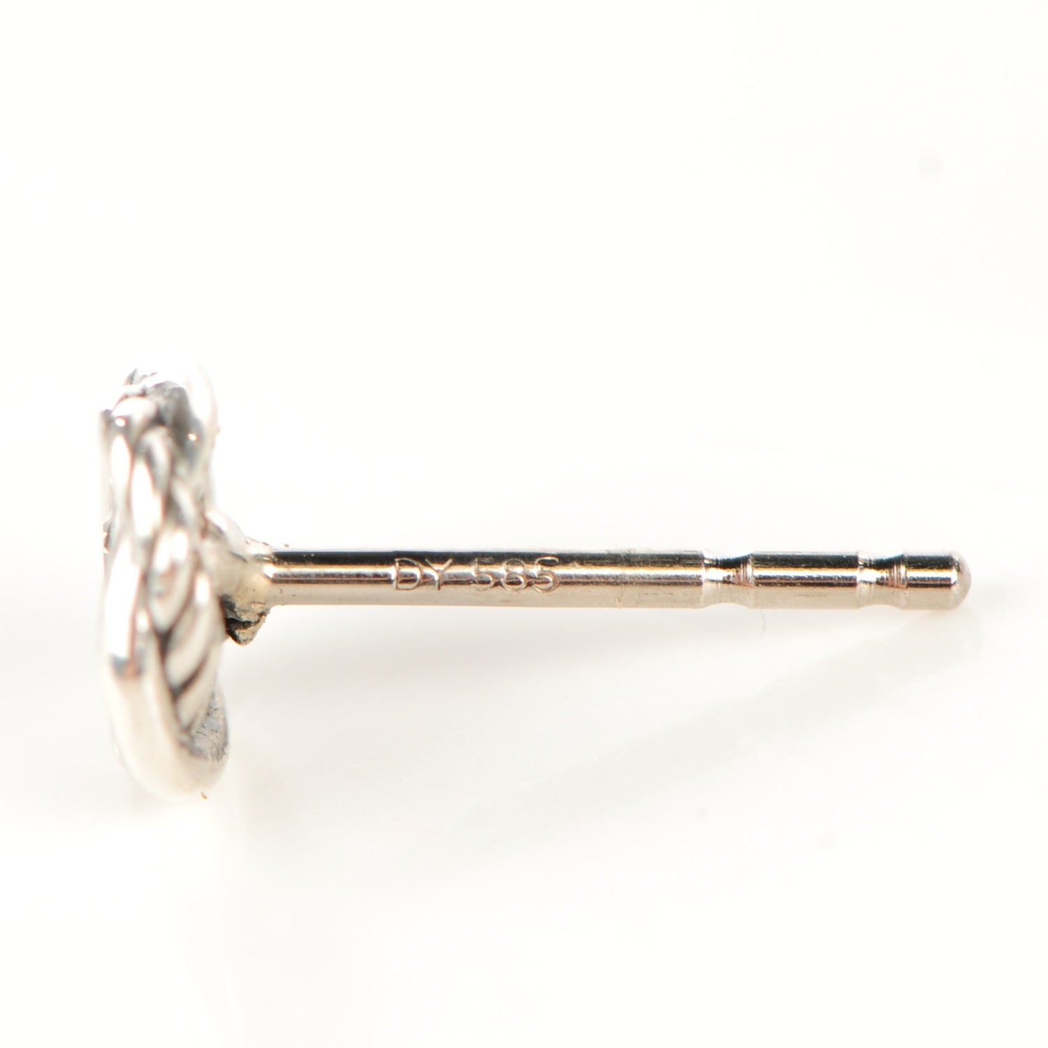David Yurman Sterling Silver Diamond 7mm Infinity Stud Earrings 4 of 6