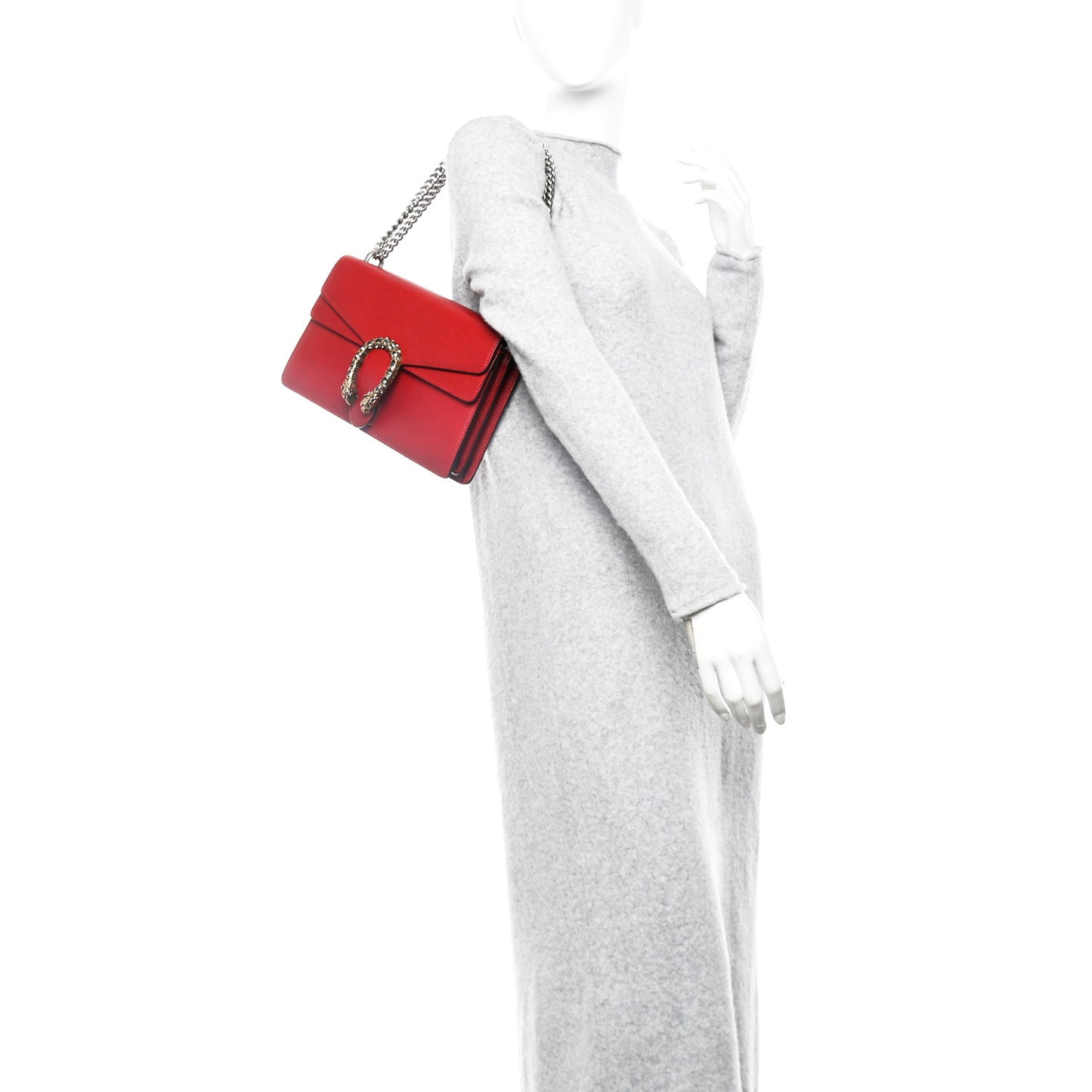 Dollar Calfskin Swarovski Crystal Small Dionysus Shoulder Bag Hibiscus Red