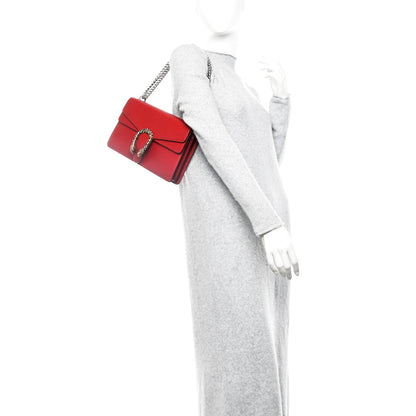 Gucci Dollar Calfskin Swarovski Crystal Small Dionysus Shoulder Bag Hibiscus Red 2 of 11