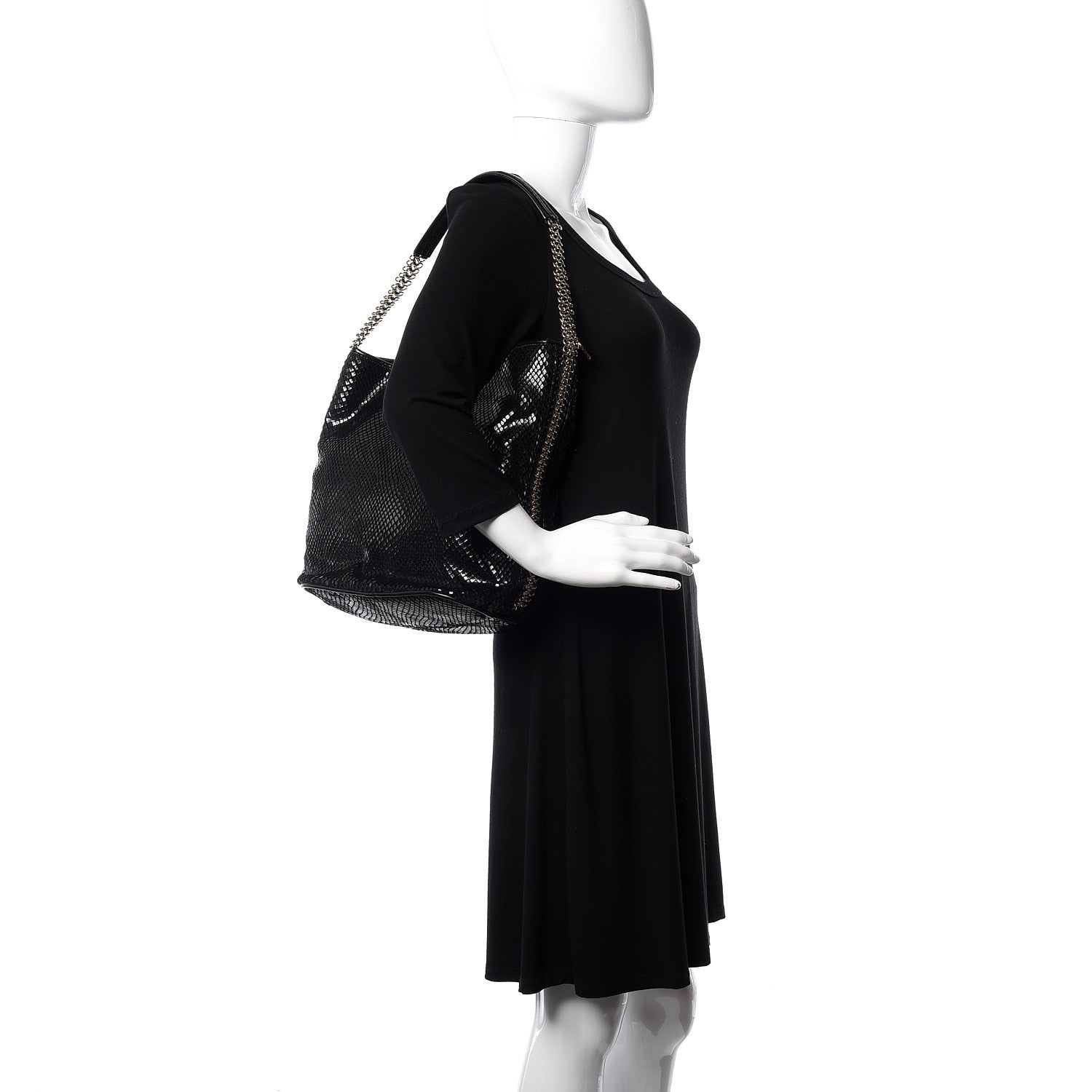Stella McCartney Faux Python Bailey Boo Hobo Black 2 of 10