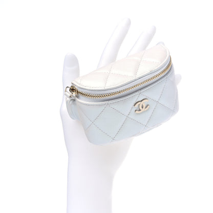 Chanel Iridescent Lambskin Quilted Arm Coin Purse Ivory 5 of 5