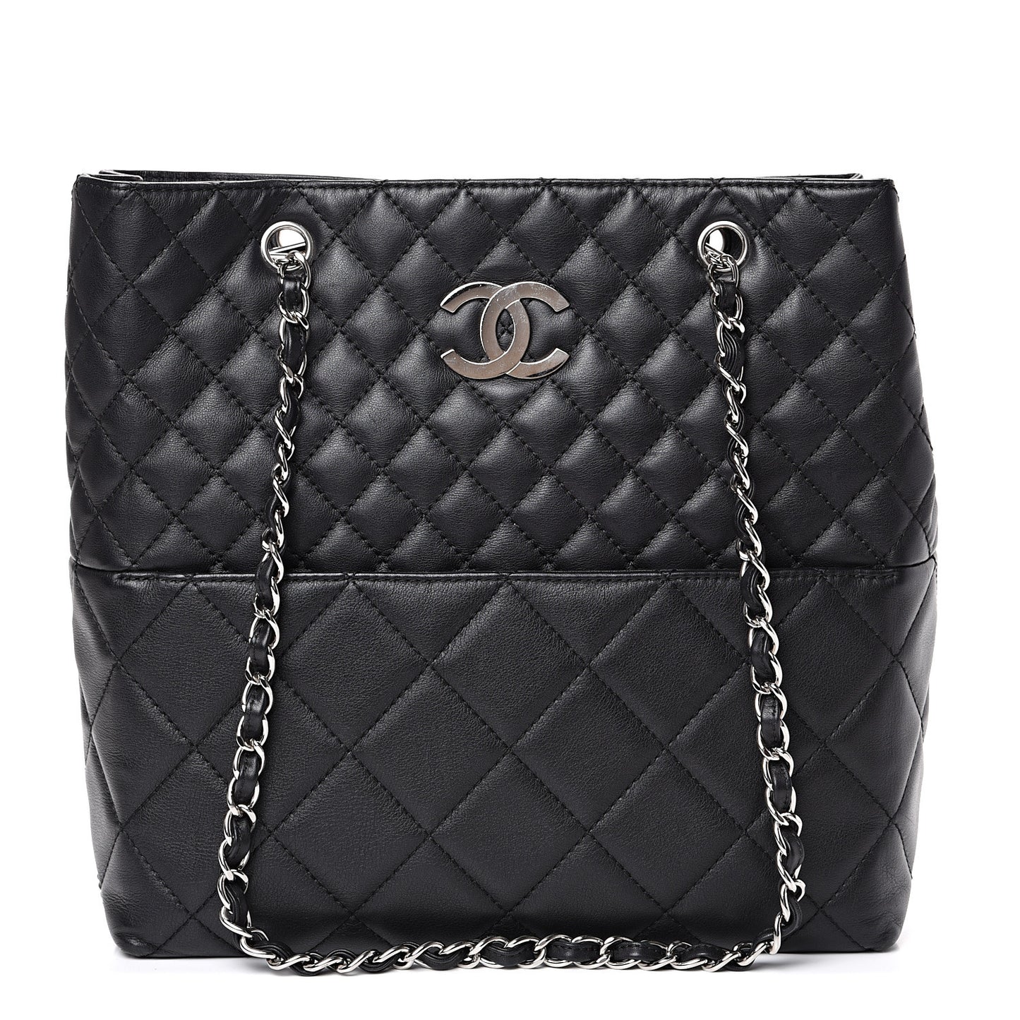 Calfskin Quilted In The Business North South Tote Black