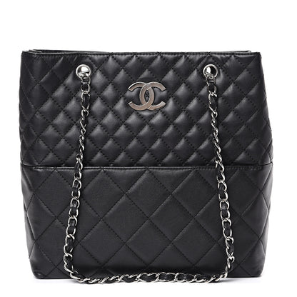 Chanel Calfskin Quilted In The Business North South Tote Black 1 of 12